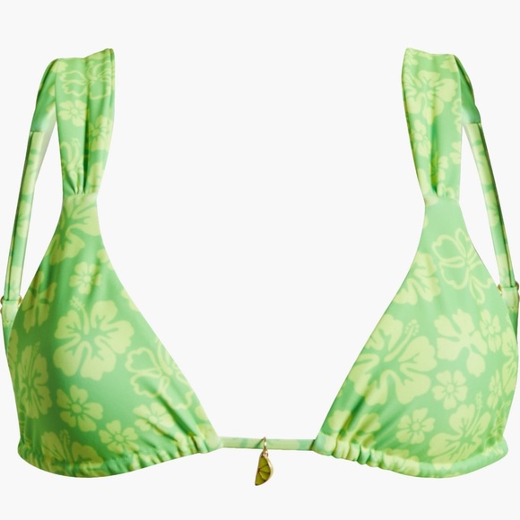 Kulani Kinis Green and Yellow Ruched Bikini Top NWT size small - Picture 10 of 16